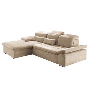 Ecksofa San Benito Microfaser Ranu: Sand - Longchair davorstehend links