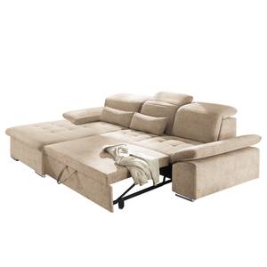 Ecksofa San Benito Microfaser Ranu: Sand - Longchair davorstehend links