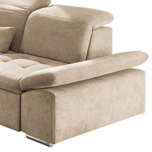 Ecksofa San Benito Microfaser Ranu: Sand - Longchair davorstehend links