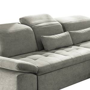 Ecksofa San Benito Microfaser Ranu: Schlamm - Longchair davorstehend rechts