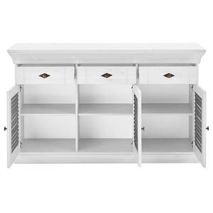 Enfilade Sideboard Lysbro Pin massif - Pin gris / Pin blanc