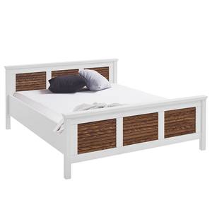 Massief houten bed Lysbro massief grenenhout - Wit grenenhout/amberkleurig grenenhout - 180 x 200cm