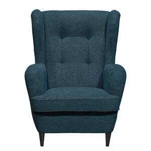 Fauteuil Marson Tissu, microfibre - Tissu Roge: Bleu foncé - Avec repose-pieds