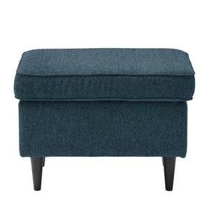 Fauteuil Marson geweven stof/microvezel - Geweven stof Roge: Donkerblauw - Met hocker