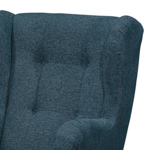 Fauteuil Marson Tissu, microfibre - Tissu Roge: Bleu foncé - Avec repose-pieds