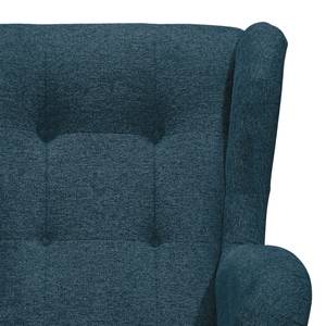 Fauteuil Marson Tissu, microfibre - Tissu Roge: Bleu foncé - Avec repose-pieds