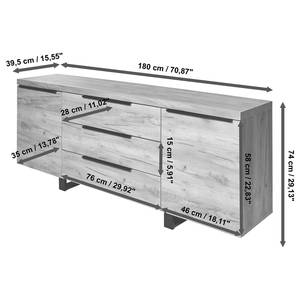 Sideboard Aspen Holzwerkstoff, beschichtet - Asteiche Dekor