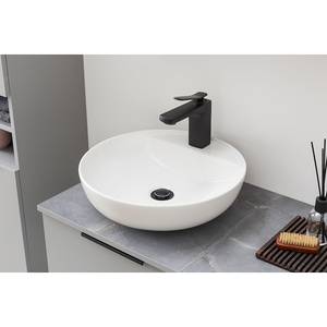 Mobile con lavabo da parete Alessio Grigio platino / Effetto marmo grigio