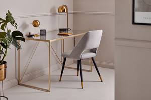 Bureau Glam staal/veiligheidsglas - 120 x 60 cm - Goud