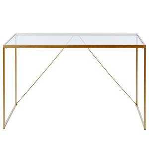 Schreibtisch Glam Stahl / Sicherheitsglas - 120 x 60 cm - Gold