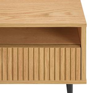 Meuble TV Langemark MDF / Plaqué bois véritable - Chêne / Noir