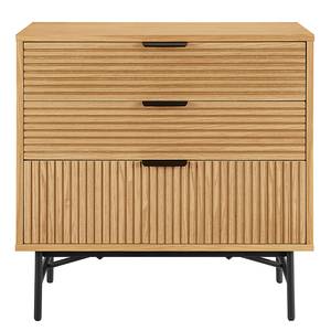 Buffet Langemark MDF / Plaqué bois véritable - Chêne / Noir - 80 x 80 cm