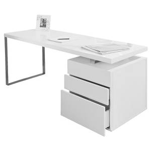 Schreibtisch Estrela MDF - Hochglanz Weiß - 140 x 76 cm