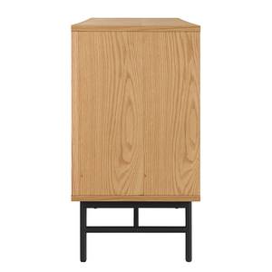 Dressoir Langemark MDF/fineer van echt hout - eikenhout/zwart