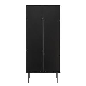 Vitrine Langemark MDF / Echtholz furniert - Eiche / Schwarz - Breite: 79 cm