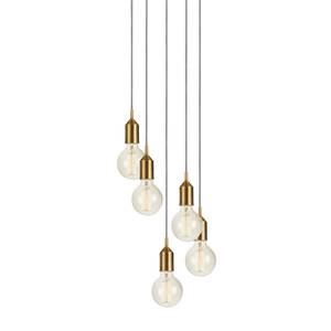 Hanglamp Round Bronx 5 lichtbronnen ijzer - goudkleurig