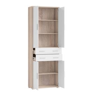 Armoire de bureau Office Line - 4 portes Blanc / Imitation chêne de Sonoma