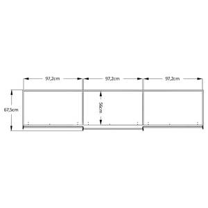 Schwebetürenschrank Sinfonie Plus Typ B Sand - 298 x 222 cm - Comfort - Silber