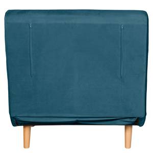 Fauteuil convertible ELANDS Tissu - Velours Criada: Bleu foncé - Hêtre clair