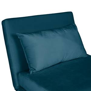 Fauteuil convertible ELANDS Tissu - Velours Criada: Bleu foncé - Hêtre clair