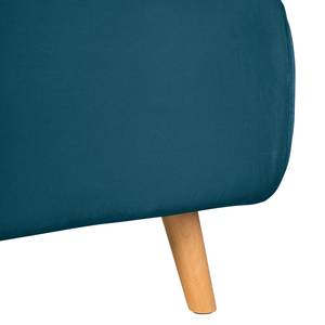 Fauteuil convertible ELANDS Tissu - Velours Criada: Bleu foncé - Hêtre clair