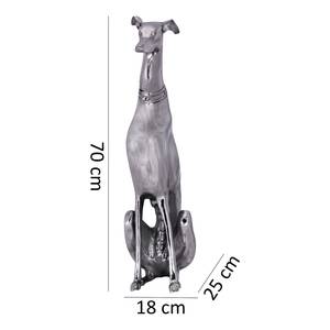 Beeldje Dog aluminium - zilverkleurig