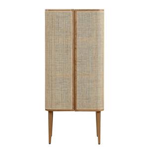 Mobile da bar TAYLOR Rattan / Legno massello di quercia - Beige / Rovere