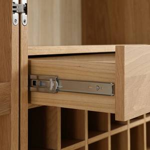 Barschrank TAYLOR Rattan / Eiche teilmassiv - Beige / Eiche