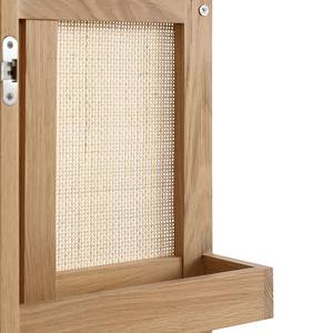 Mobile da bar TAYLOR Rattan / Legno massello di quercia - Beige / Rovere