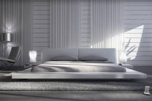Gestoffeerd bed Emskirchen MDF/kunstleer - Wit - 140 x 200cm