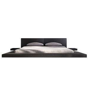 Gestoffeerd bed Emskirchen MDF/kunstleer - Zwart - 140 x 200cm