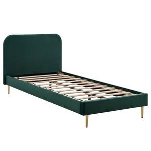 Gestoffeerd bed Ebelsbach polyester - Groen/goudkleurig - 90 x 200cm