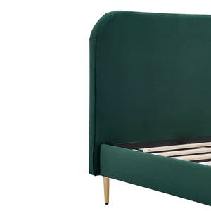 Gestoffeerd bed Ebelsbach polyester - Groen/goudkleurig - 90 x 200cm