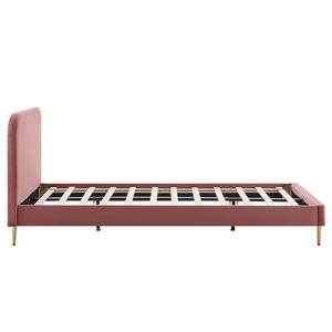 Gestoffeerd bed Ebelsbach polyester - Roségoud - 90 x 200cm