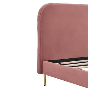 Gestoffeerd bed Ebelsbach polyester - Roségoud - 90 x 200cm