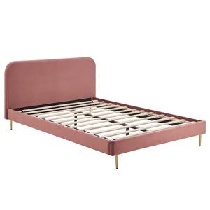 Gestoffeerd bed Ebelsbach polyester - Roségoud - 140 x 200cm