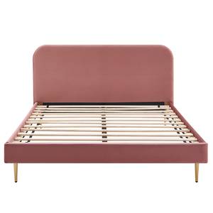 Gestoffeerd bed Ebelsbach polyester - Roségoud - 140 x 200cm