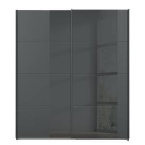 Armoire à portes coulissantes BLAXX - A Verre - Gris métallique - Largeur : 180 cm - Classic