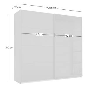 Schwebetürenschrank BLAXX Typ A Glas - Graumetallic - Breite: 225 cm - Basic