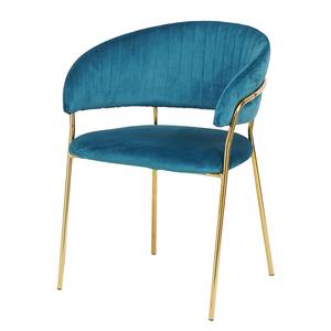 Gestoffeerde stoel Liebstedt polyester - turquoise