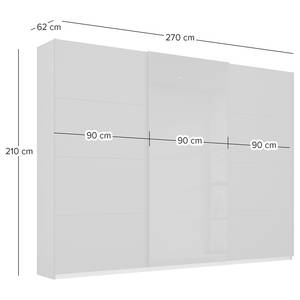 Schwebetürenschrank BLAXX Typ B Glas - Graumetallic - Breite: 270 cm - Basic