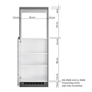 Ofen-Umbauschrank Turin Kombi B Wotaneiche Dekor / Graphit