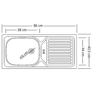 Keukenblok Turin 240 cm Eikenhoutlook wotan/Grafiet - Zonder elektrische apparatuur
