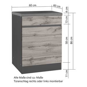 Lage kast Turin 1 deur Grijs/Eikenhoutlook wotan