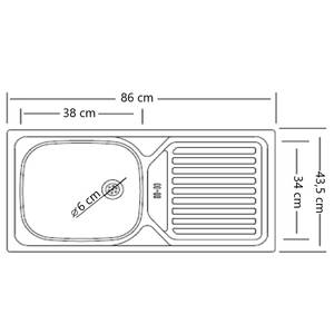 Lage kast voor vaatwasser Turin 1 deur Grijs/Eikenhoutlook wotan