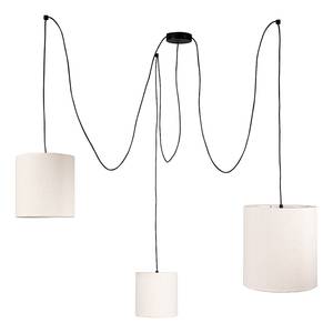 Hanglamp Deku katoen/kunststof - 3 lichtbronnen - Wit