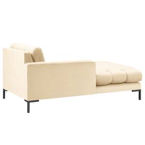 Chaise longue Costellio Velours Blonda: Crèmekleurig - Links uitlijnen