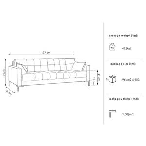 3-Sitzer Sofa Costellio Samt Blonda: Marineblau