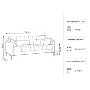 2-Sitzer Sofa Costellio Samt Blonda: Stahlblau