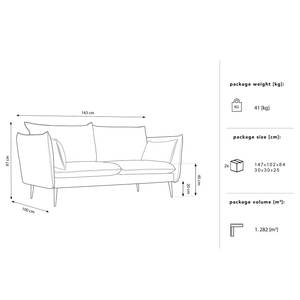 2-Sitzer Sofa Amandola Samt Ravi: Antikgrün